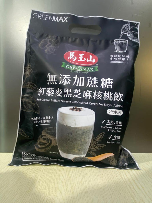 台灣產品 馬玉山 無添加蔗糖紅藜麥黑芝麻核桃飲 12包裝